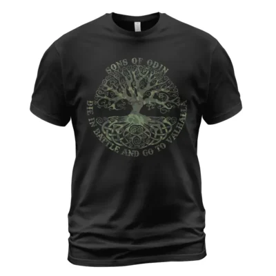 Viking Shirt Sons Of Odin Die In Battle And Go To Valhalla Ultimate Legendary Powerful Meaning