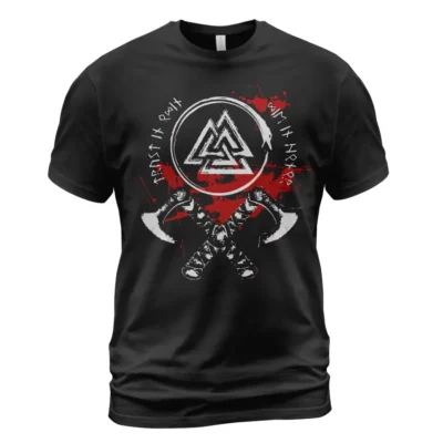 Viking Tees Norse Axe And Valknut Symbol Ultimate Legendary Essential Meaning