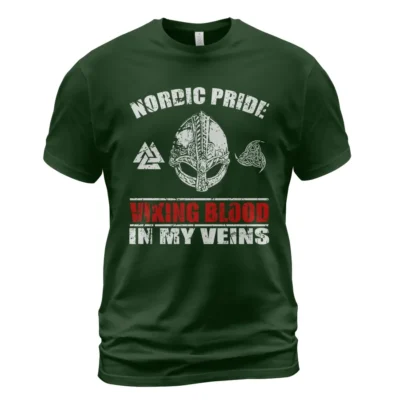 Mens Viking Shirt - Nordic Pride! Viking Blood In My Veins Ultimate Powerful Legendary Meaning Mens Viking Shirt - Nordic Pride! Viking Blood In My Veins Ultimate Powerful Legendary Meaning