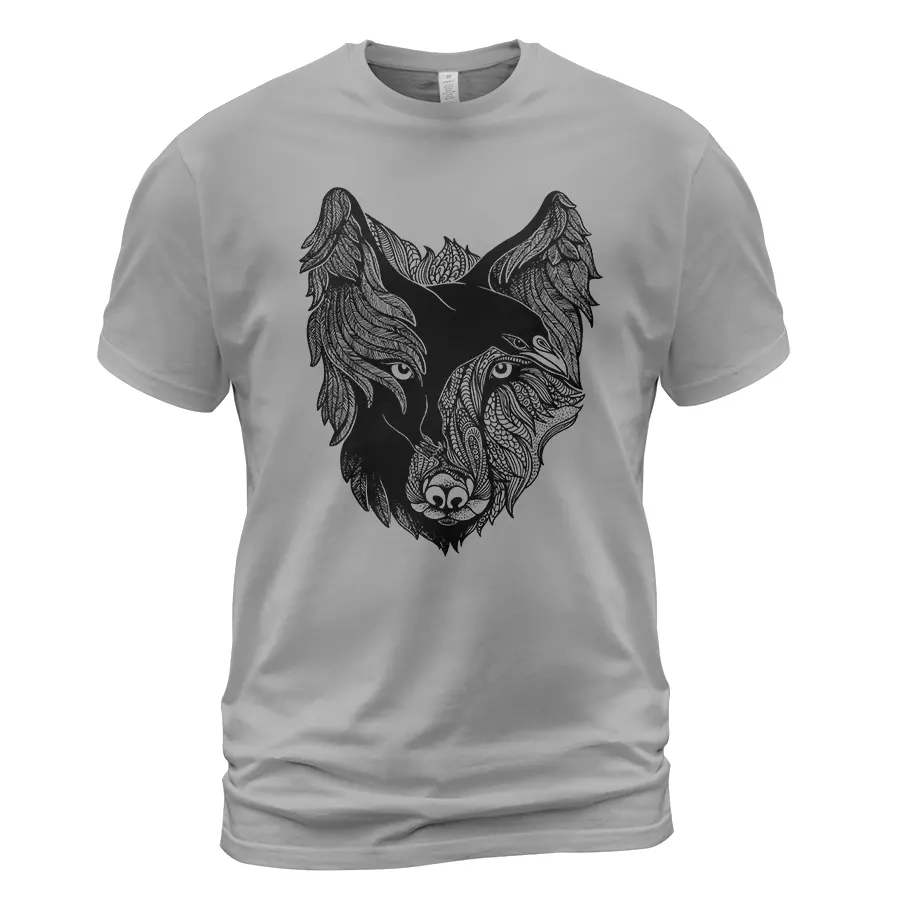 Mens Viking Shirt - Norse Raven And Norse Wolf Art Ultimate Legendary Powerful Meaning Mens Viking Shirt - Norse Raven And Norse Wolf Art Ultimate Legendary Powerful Meaning