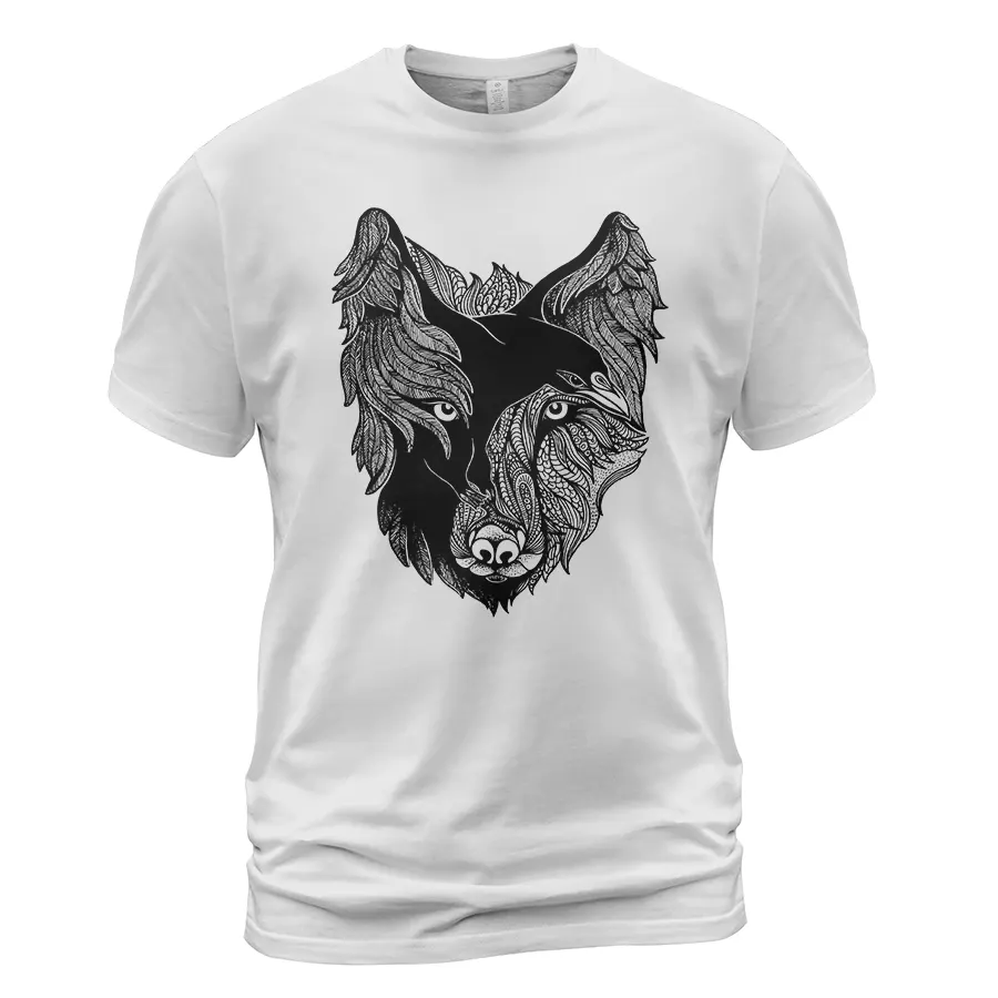 Mens Viking Shirt - Norse Raven And Norse Wolf Art Ultimate Legendary Powerful Meaning Mens Viking Shirt - Norse Raven And Norse Wolf Art Ultimate Legendary Powerful Meaning
