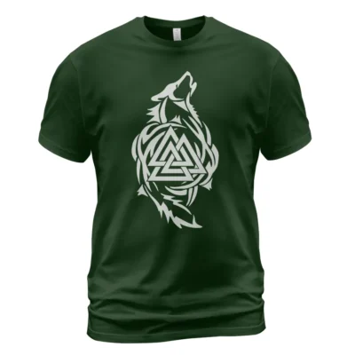 Viking T Shirt Norse Wolf Art Valknut Symbol Simple Strong Symbol Guide