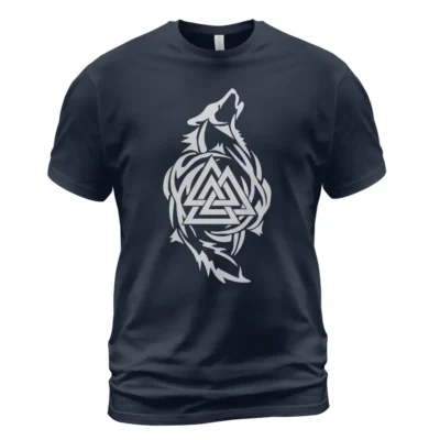 Viking T Shirt Norse Wolf Art Valknut Symbol Simple Strong Symbol Guide