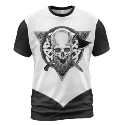 Viking Shirt Designs Viking Skull With Beard Fierce Timeless Warrior Spirit