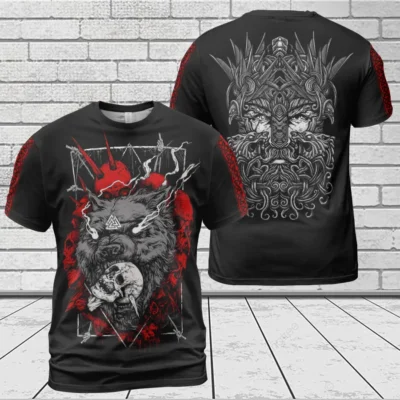 Viking Shirt Norse Wolf Symbol Bold Spirit