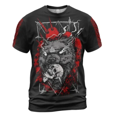 Viking Shirt Norse Wolf Symbol Bold Spirit
