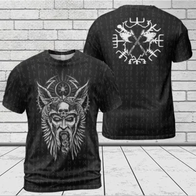 Viking Shirt Viking Protection Rune With Odin Strong Meaning