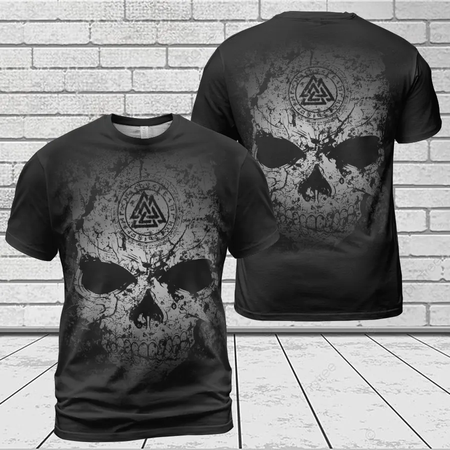 Viking Shirt Viking Skull Art With Valknut Symbol Viking Spirit Viking Shirt Viking Skull Art With Valknut Symbol Viking Spirit