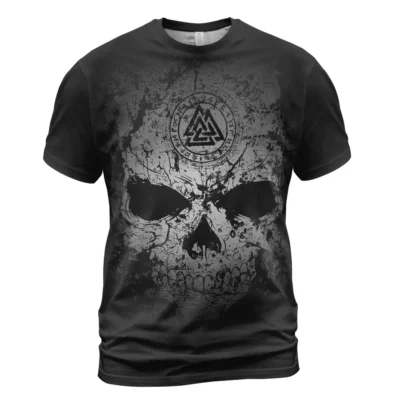 Viking Shirt Viking Skull Art With Valknut Symbol Viking Spirit