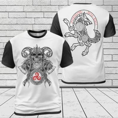 Viking Shirt Viking Skull Drawing Warrior Style