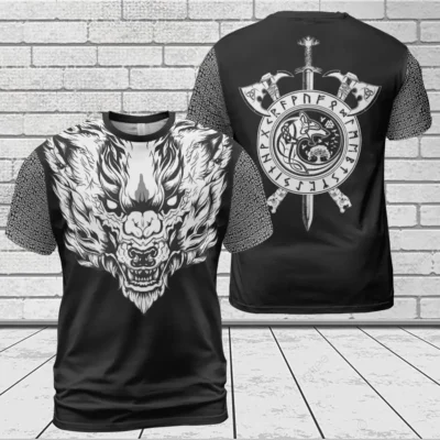 Viking Shirt Viking Wolf Symbol Viking Spirit