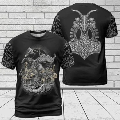 Viking Shirt Warrior Mjolnir Rune Viking Spirit