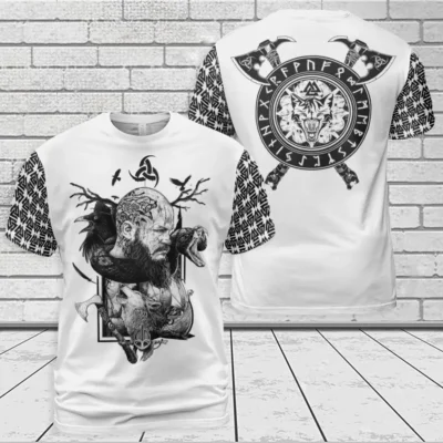 Bold Savage Viking t shirt - King Ragnar Art Legacy Power
